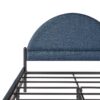 Queen Bed Frame Modern Upholstered Curved Headboard - Blue - Image 2
