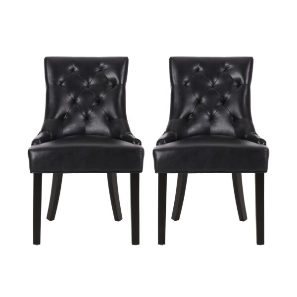 Cheney - Dining Chair (Set of 2) - Contemporary Style With Tufted Diamond Stitching - Black