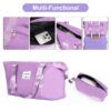 5 Piece Set (20"24"28 +A Travel Bag And A Toiletry Bag), Hard Case Spinner Wheels Luggage Sets With Tsa Lock Carry On Suitcase Luggage Durable Suitcase - Lilac - Image 9