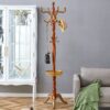Modern Crabapple Hanger With Resin Stainless Steel Multifunctional Storage Rack - Wood - Image 2