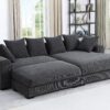 Duke - 4 Piece Upholstered Sectional - Dark Gray - Image 3
