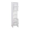 Wooden Bathroom Floor Storage Cabinet With 2 Doors And 6 Shelves - White - Image 10