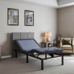 Bt2000 - Twin Adjustable Bed Base With Full-Range Positions Adjustment - Blue / Gray