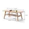 Low Coffee Table With Storage Shelf - Natural - Image 9