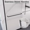 Modern Semi Frameless Double Sliding Shower Door With 1 / 4" Sgcc Tempered Glass - Matte Black - Image 11