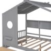 Full Size House Bed With 2 Drawers, Kids Bed With Storage Shelf - Gray - Image 13