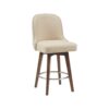 Counter Stool With Swivel Seat And Tufted Back - Natural - Image 7