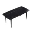 70.87" Modern Artificial Stone Curved Metal Leg Dining Table, Can Accommodate 6-8 People - Black - Image 4