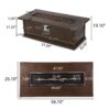 Transitional Rectangular Outdoor Propane Fire Pit With 50, 000 Btu, Tank Cover Not Included - Brown Wood Pattern - Image 4
