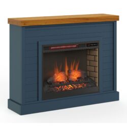 Washington - Fireplace With Mantel - Blue Denim, Whiskey