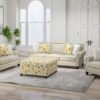 Foria - Floral Storage Ottoman - Yellow - Image 4