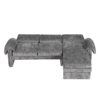 Convertible Futon Sofa Bed Futon Sofa Couch With An Adjustable Backrest, A Reversible Chaise Lounge And 2 Removable Armrest Pillows For Living Room - Gray - Image 13