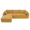 2 Pices Free Combination Minimalist Style Modular Sectional, Wrinkle Resistant Couch Set L Shaped Compressed Sofa For Living Room - Yellow - Image 4