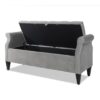 Jacqueline - Tufted Roll Arm Storage Bench - Opal Gray - Image 4