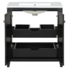 Freestanding Bathroom Vanity Combo With Ceramic Sink Shaker Style Vanities 2 Doors And 2 Drawers - Black - Image 17