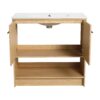 Modern Bathroom Vanity With Ceramic Sink And Soft Closing Doors, 36" Freestanding Cabinet - Oak - Image 15