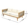 Claremont - 3 Seater Daybed With Rattan Arms - Beige - Image 3