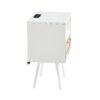 15.75" Rattan End Table With Power Outlet & USB Ports, Modern Nightstand With Drawer And Solid Wood Legs, Side Table For Living Room, Bedroom - White - Image 11