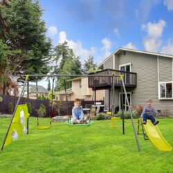 Xns052 Interesting Six Function Swingset With Net Swing Metal Plastic Safe Swing Set 440Lbs For Outdoor Playground For Age 3+ With 31.5" Net Swing - Green / Blue