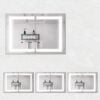 Bathroom Medicine Cabinet With Lights, LED Medicine Cabinet With Mirror, Wall Cabinet With Shelves, Double Door Lighted Medicine Cabinet With Defogger, Dimmable, Wall Mount - Silver - Image 2