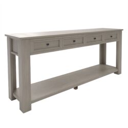 Hearth & Haven Clara - Console Table With Storage Drawers And Bottom Shelf Wash - Gray Wash