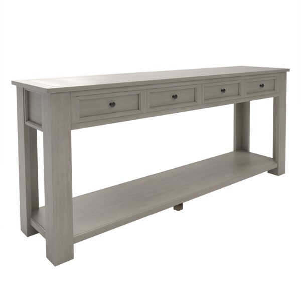 Hearth & Haven Clara - Console Table With Storage Drawers And Bottom Shelf Wash - Gray Wash