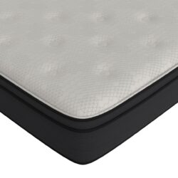 12" California King Euro Top Hybrid Memory Foam Mattress - White / Black