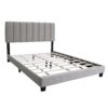 Queen Size Adjustable Upholstered Bed Frame, Vintage Style And Clean Line Design, Popular Style - Gray - Image 2