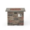 Classic Design Square Fire Pit With Top And 40, 000 Btu Heat Output - Stone Gray - Image 9