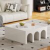 Multifunctional 4 Tier Book Shelf & Coffee Table For Living Room Bedroom Dining Room Study Entryway, Creative Furniture Floor Bookshelf, Minimalist Organizer Storage Shelves - White - Image 5