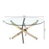 Modern Round Tempered Glass Coffee Table With Chrome Legs - Gold - Image 6