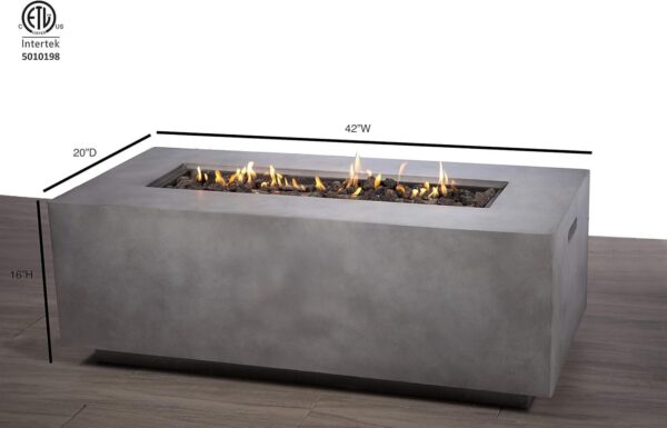 Propane / Natural Gas Fire Pit Table - Natural / Gray