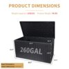 260 Gallon Resin Outdoor Deck Box Waterproof, Extra Large Patio Storage Box With Lockable Storage Containers For Patio Furniture Cushions, Pool Accessories, Garden Tools - Black - Image 3