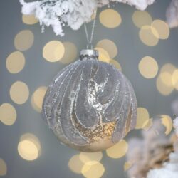 Christmas Ball Ornaments, Glass Decorative Hanging Ball Christmas Tree Ornaments For Holiday Party Decorations (Set of 6) - Silver