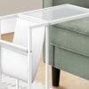 Accent Table, C - Shaped, Contemporary And Modern - White - Image 2