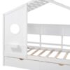 Twin Size House Bed With 2 Drawers, Kids Bed With Storage Shelf - White - Image 12