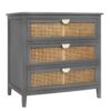 3 Drawer Cabinet Natural Rattan Suitable For Bedroom - Gray - Image 7
