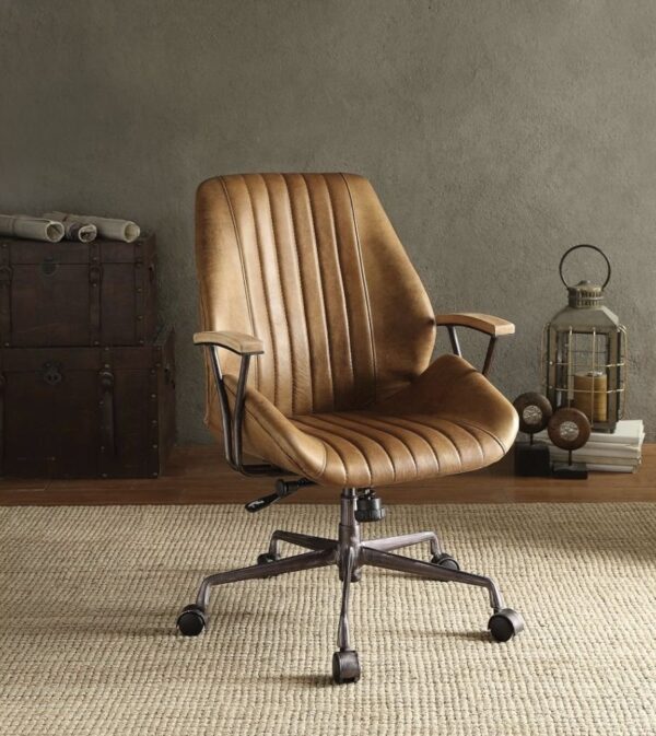 Hamilton - Top Grain Leather Office Chair - Coffee