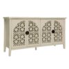 Hollowed Out Cabinet With 4 Doors, Suitable For Bedroom - Natural - Image 7