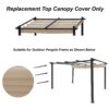 Replacement Canopy Top Cover Fabric For 13 x 10 Ft Outdoor Patio Retractable Pergola Sun-Shelter Canopy - Khaki - Image 4