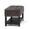 Cosmopolitan - Storage Ottoman Bench With Open Bottom - Chocolate Brown - Image 3