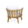 3 Piece Patio Furniture Set, Outdoor Acacia Wood Patio Club Chair With Table, Wooden Patio Furniture, Waterproof Thick Cushion Deep Seating For Porch - Teak / White - Image 6