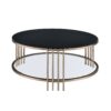 Abisha - Sintered Stone Top & Champagne Round Coffee Table - Black - Image 2