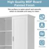 Tall Bathroom Storage Cabinet, With Two Doors And Drawers, Adjustable Shelf, MDF Board - White - Image 3