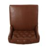 Solstara - Upholstered Leather Dining Barstool With Button Tufted And Wing Back - Light Brown - Image 8