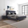 Bethany - Queen Upholstered Platform Bed - Gray - Image 4