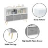 Kids Bookcase With Collapsible Fabric Drawers, Children's Book Display, Toy Storage Cabinet Organizer - White / Gray - Image 24