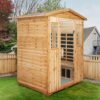 4 Person Old Fir Far Infrared Outdoor Sauna Room - Natural - Image 11