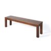 Acacia Wood Outdoor Bench With Beautiful Slat Paneling - Dark Brown - Image 6