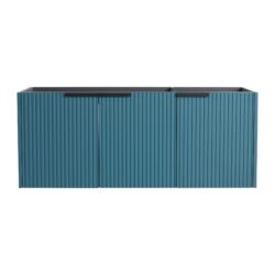 Contemporary Wall Mounted Bathroom Vanity With 3 Soft Close Doors - Lake Blue